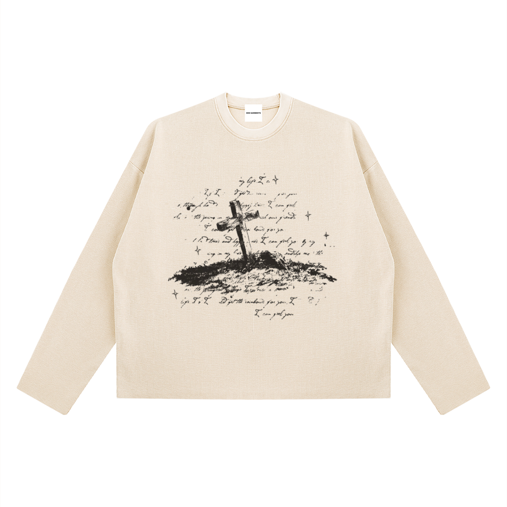 CROSS LONG-SLEEVE WAFFLE TSHIRT
